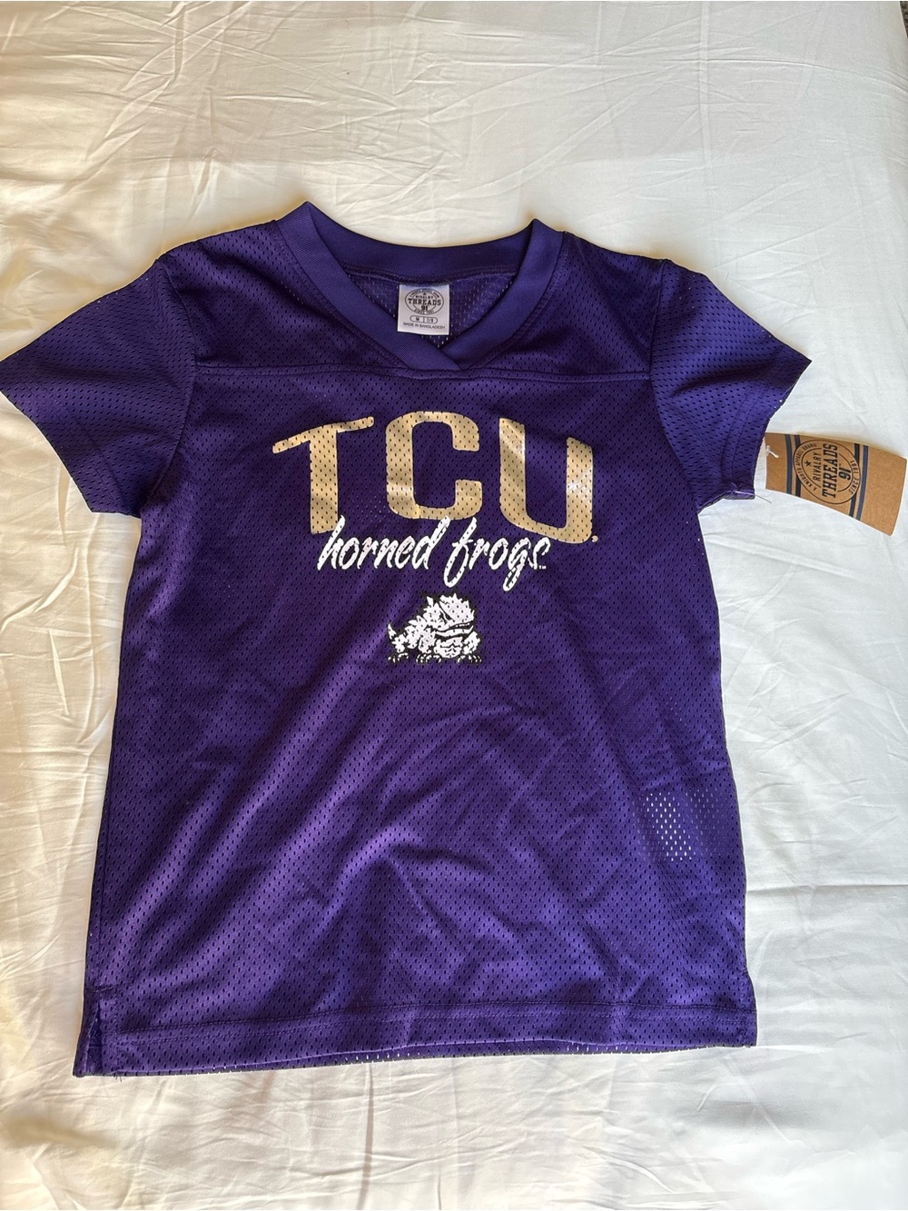 Rivalry Threads Purple TCU Horned Frogs Jersey Tee with Gold Logo